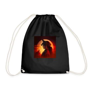Steampunkt Woman in the Sky, Design 1 - Turnbeutel - Schwarz - Vorne