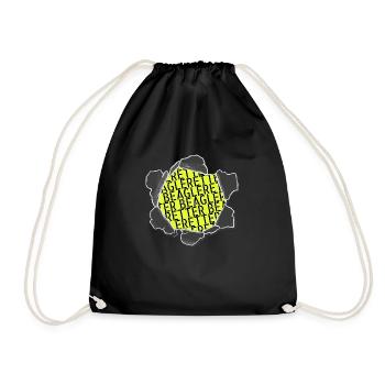 gift idea fun dog lovers dog breed animal - Drawstring Bag - black - Front
