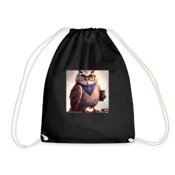 Owl comme bibliothécaire art numérique - Sac de sport léger - noir - Devant