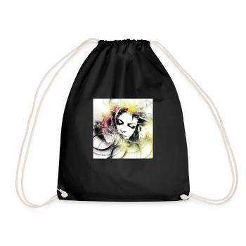 Mystical white ghost digital art - Drawstring Bag - black - Front