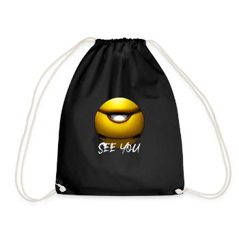 Cute Cartoon Eye See You - Turnbeutel - Schwarz - Vorne