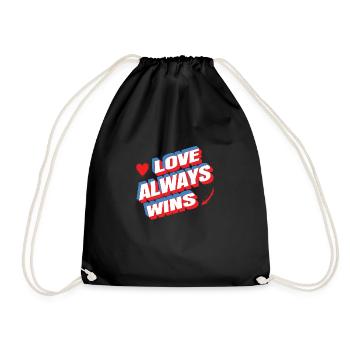 L’amour gagne toujours - Sac de sport léger - noir - Devant