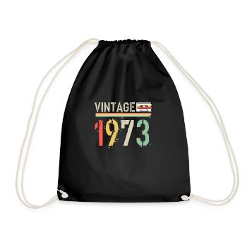 Vintage cassette 1973 - Drawstring Bag - black - Front