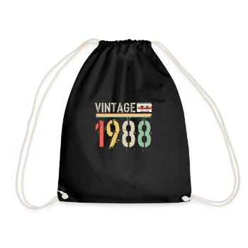 Vintage-Kassette 1988 - Turnbeutel - Schwarz - Vorne