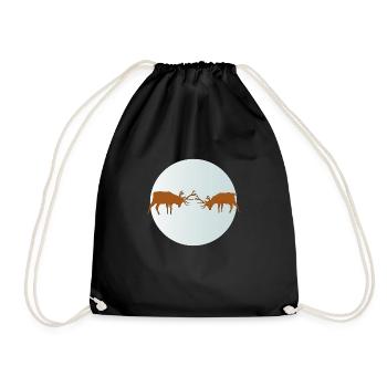 hirsche kampf 01 - Turnbeutel - Schwarz - Vorne