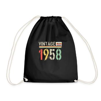 Vintage cassette 1958 - Drawstring Bag - black - Front