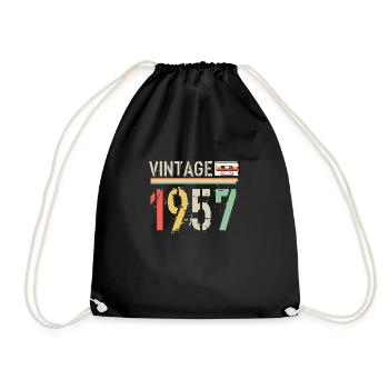 Vintage cassette 1957 - Drawstring Bag - black - Front