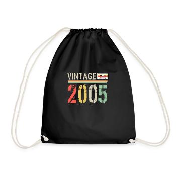 Vintage cassette 2005 - Drawstring Bag - black - Front