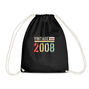 Vintage cassette 2008 - Drawstring Bag - black - Front