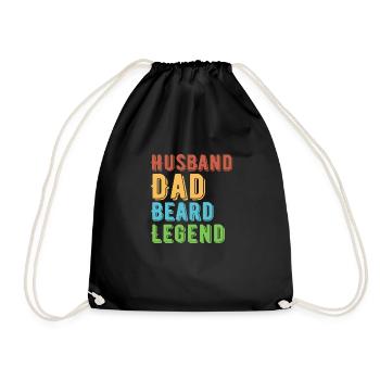 Husband Dad Beard Legend - Drawstring Bag - black - Front