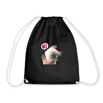 Câlin bonjour chat - Sac de sport léger - noir - Devant