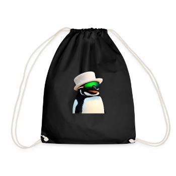 Penguin Cool - Drawstring Bag - black - Front