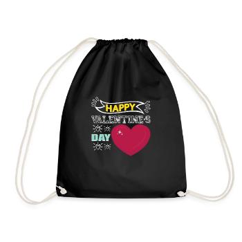 Happy Valentine´s Day - Turnbeutel - Schwarz - Vorne