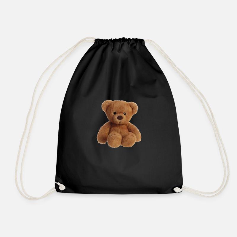Brauner Teddy Bär Kuscheltier Plüschtier Stofftier - Turnbeutel - Schwarz