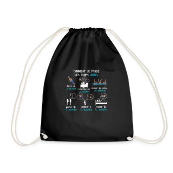 temps libre natation cadeau natation - Sac de sport léger - noir - Devant