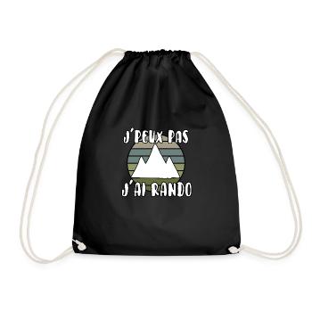 J’peux pas j’ai rando - Sac de sport léger - noir - Devant