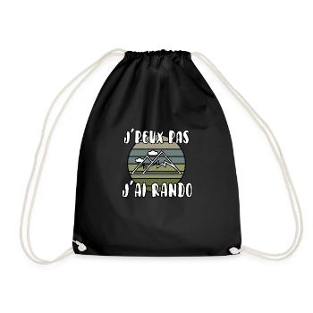 J’peux pas j’ai rando - Sac de sport léger - noir - Devant