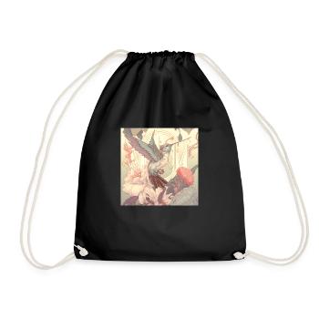 in harmony with nature - Drawstring Bag - black - Front