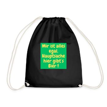 Mir ist alles egal - Turnbeutel - Schwarz - Vorne