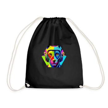 Super hero dog #6 - Drawstring Bag - black - Front