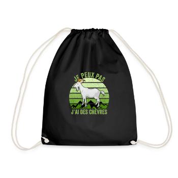 Je peux pas j'ai Des Chèvres Drôles Cadeau Chèvre - Sac de sport léger - noir - Devant