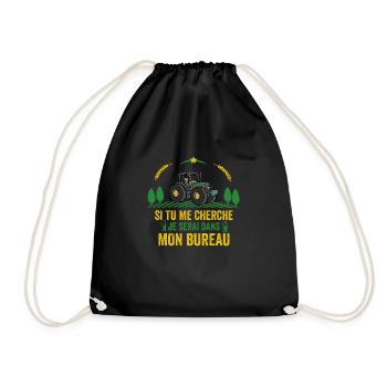Cadeau Agriculteur Je serai Dans Mon Bureau - Sac de sport léger - noir - Devant