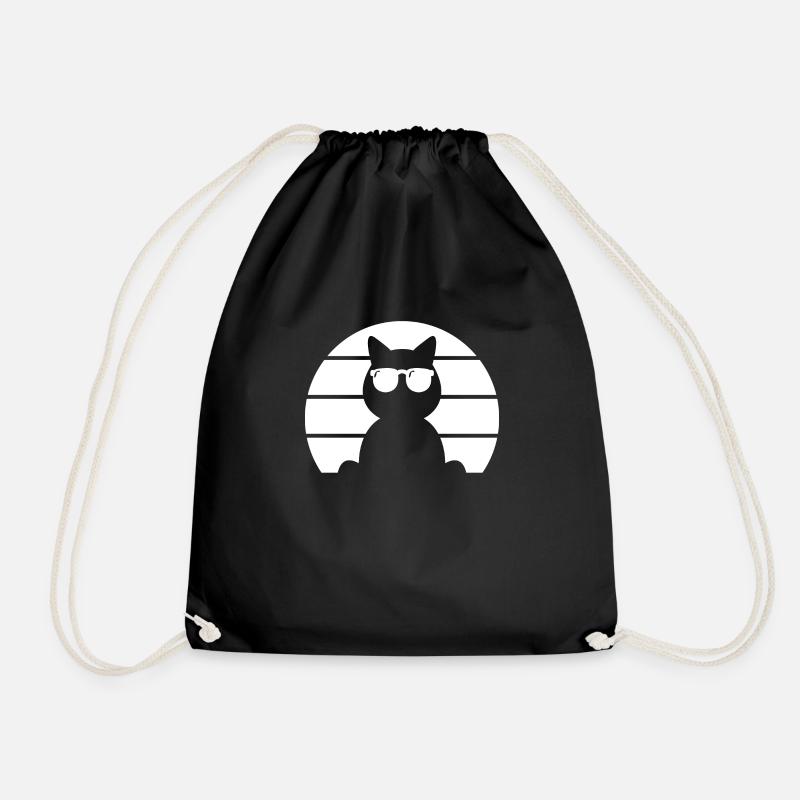 Cool Cat Weiss - Turnbeutel - Schwarz