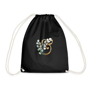 Eucalyptus & customizable - Drawstring Bag - black - Front