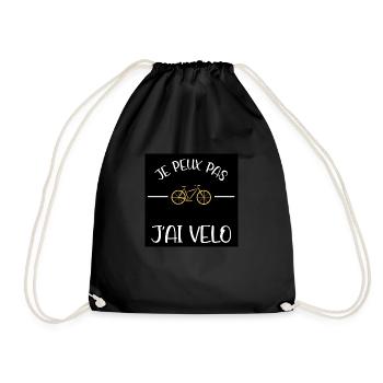 J'peux pas, j'ai vélo. - Sac de sport léger - noir - Devant