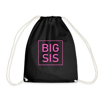 BIG SIS Große Schwester - Turnbeutel - Schwarz - Vorne