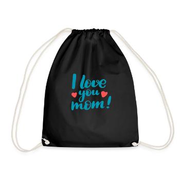 Je t'aime, maman - Sac de sport léger - noir - Devant