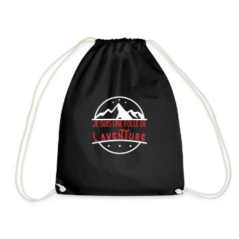 Je suis une folle de l'aventure - Sac de sport léger - noir - Devant