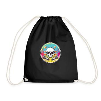 Skull in Love - Drawstring Bag - black - Front