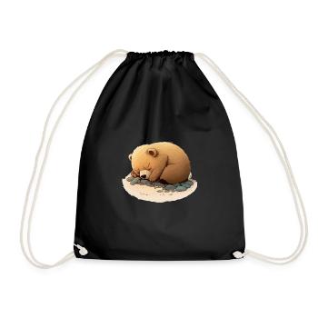Lolou the little bear - Drawstring Bag - black - Front