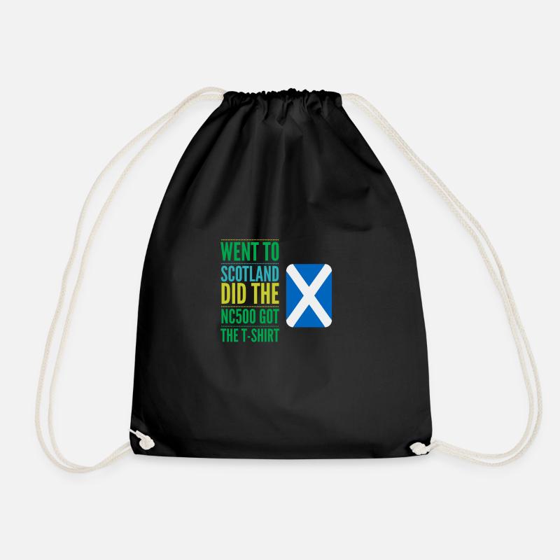 scotland nc 500 - Drawstring Bag - black