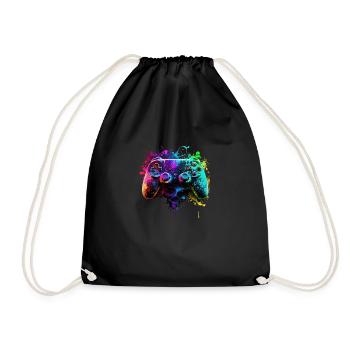 Neon Gaming Controller / Kontroller - Turnbeutel - Schwarz - Vorne