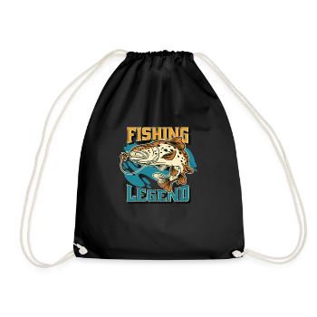 FISHING LEGEND I FISCHER I FISCHEN - Turnbeutel - Schwarz - Vorne
