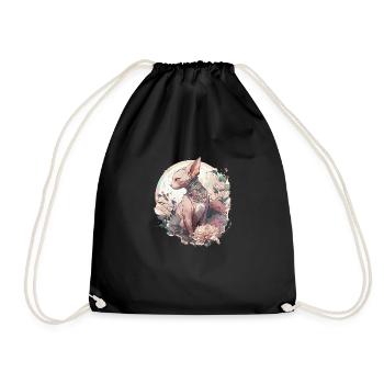 Japanese Cat Sphynx Nacktkatze - Turnbeutel - Schwarz - Vorne