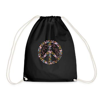 LOVE AND PEACE - Turnbeutel - Schwarz - Vorne
