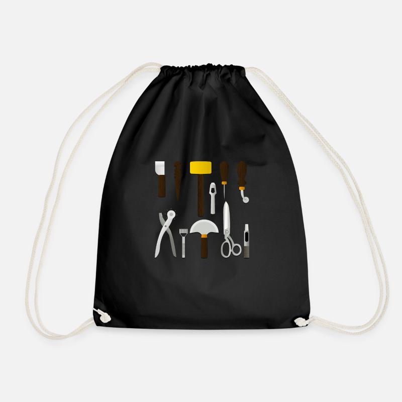 Leatherworking tools - Drawstring Bag - black