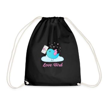 Oiseau d’amour - Sac de sport léger - noir - Devant