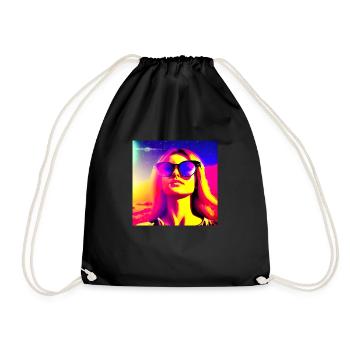 Space adventure lady - Drawstring Bag - black - Front