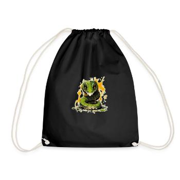 Snake - Drawstring Bag - black - Front