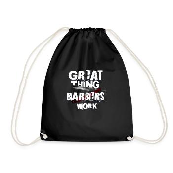 Great thing barbers work 2 - Drawstring Bag - black - Front