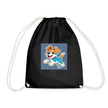 Cute dog - Drawstring Bag - black - Front