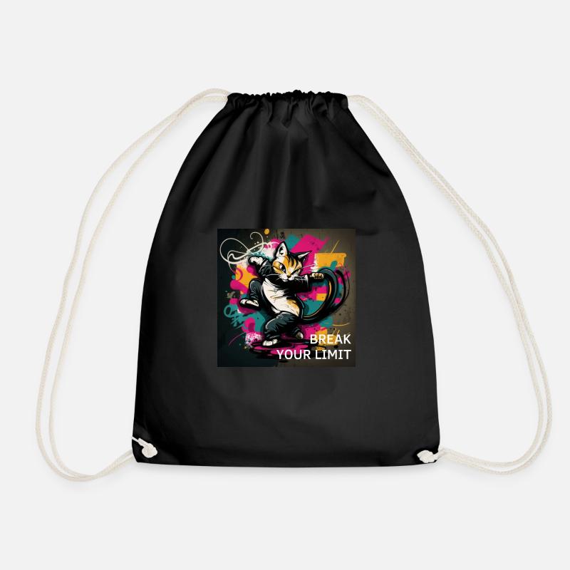 Break Your Limit - Drawstring Bag - black