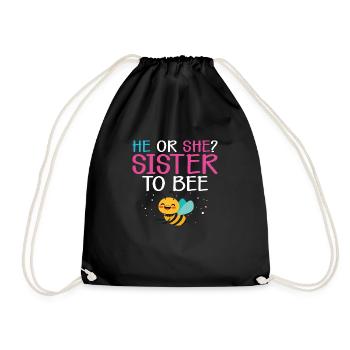 He or She Sister to Bee - Drawstring Bag - black - Front