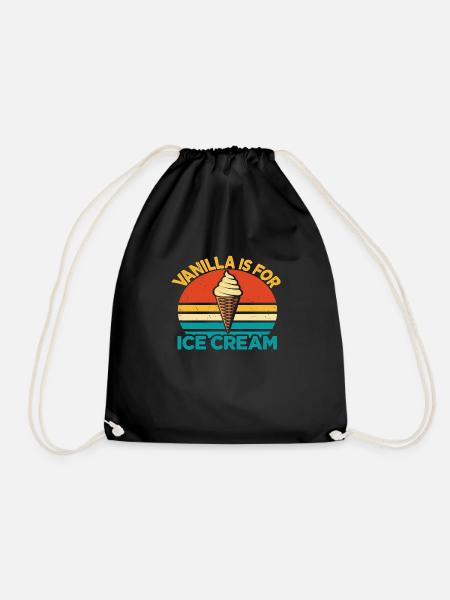 Vanilla Is For Ice Cream Vintage Retro - Turnbeutel - Schwarz