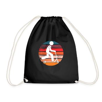 RetroScooter - Drawstring Bag - black - Front