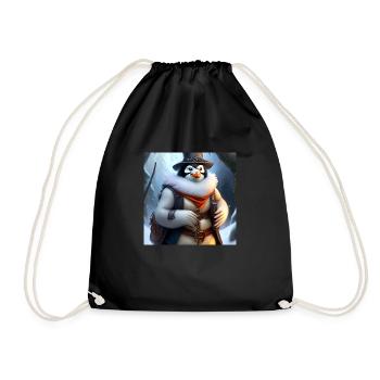 Penguin warriors in winter - Drawstring Bag - black - Front
